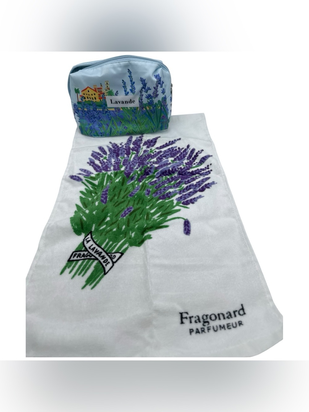 Fragonard and Makeup Towel Lavande Floral Lavender Cosmetic Pouch - Lavande